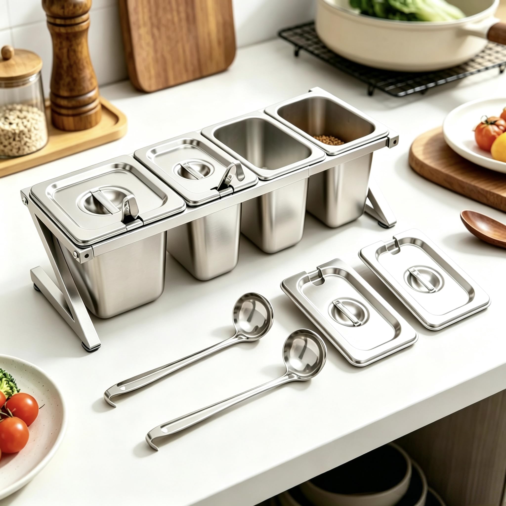 Amazon.com: Telescoping Pizza Topping Station Container Food Prep