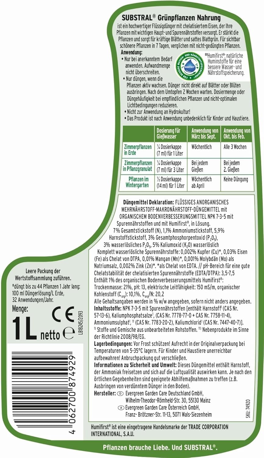 Substral Zielona karma roślinna - 1 l, zielona