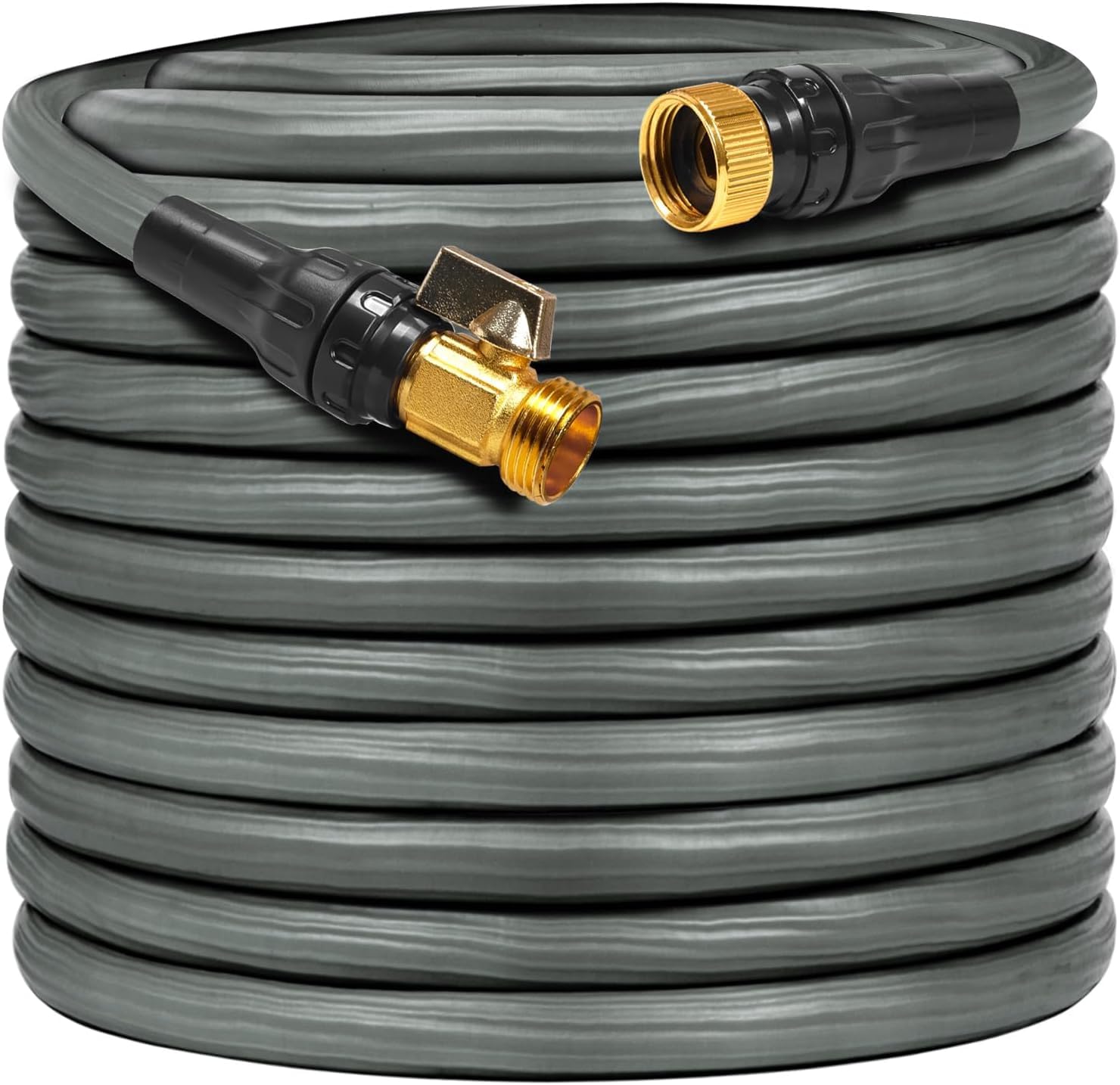 100 ft Expandable Garden Hose - Flexible Water Hose with 10 Spray Nozzle -Car Wash Hose with 3/4" Solid Brass Connector - Flexible Expanding Hoses with 10 Pattern Spray Nozzle