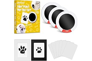 Nabance Pet Paw Print Impression Kit with Photo Frames and Imprint Cards:...