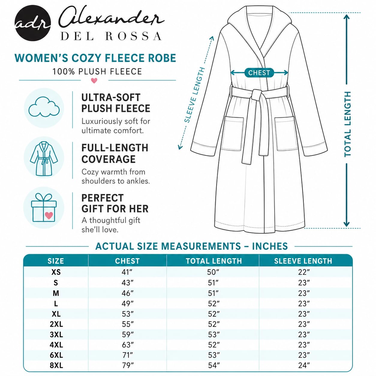 Alexander Del Rossa Peignoir long à capuche en polaire pour femme - Grande taille - Imprimé léopard - Taille S