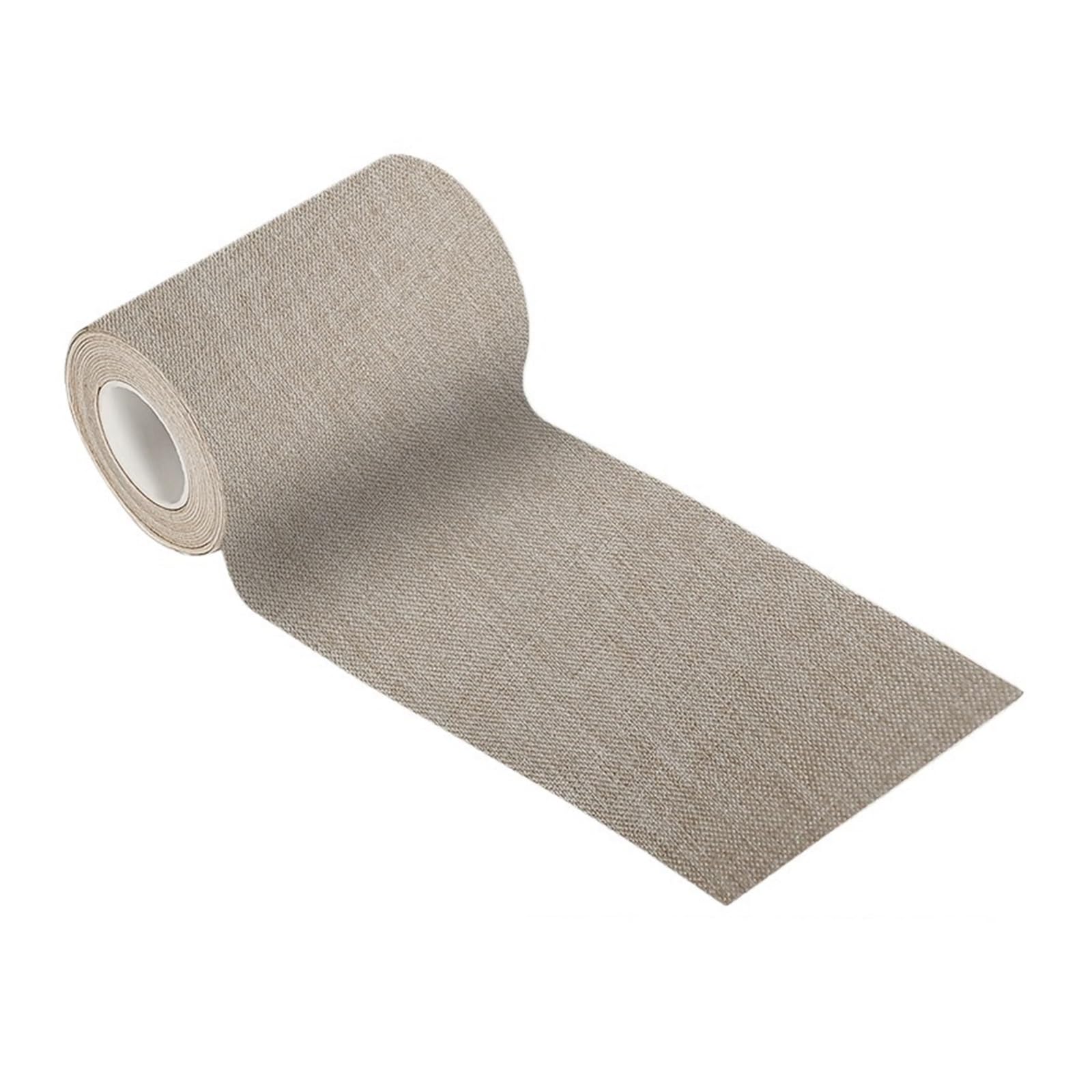 Parches autoadhesivos de tela de lino, Parche de reparación autoadhesivo lino, multicolor, 7,6x152cm, impermeable, muebles, tienda, sofá, tela(9 Khaki)