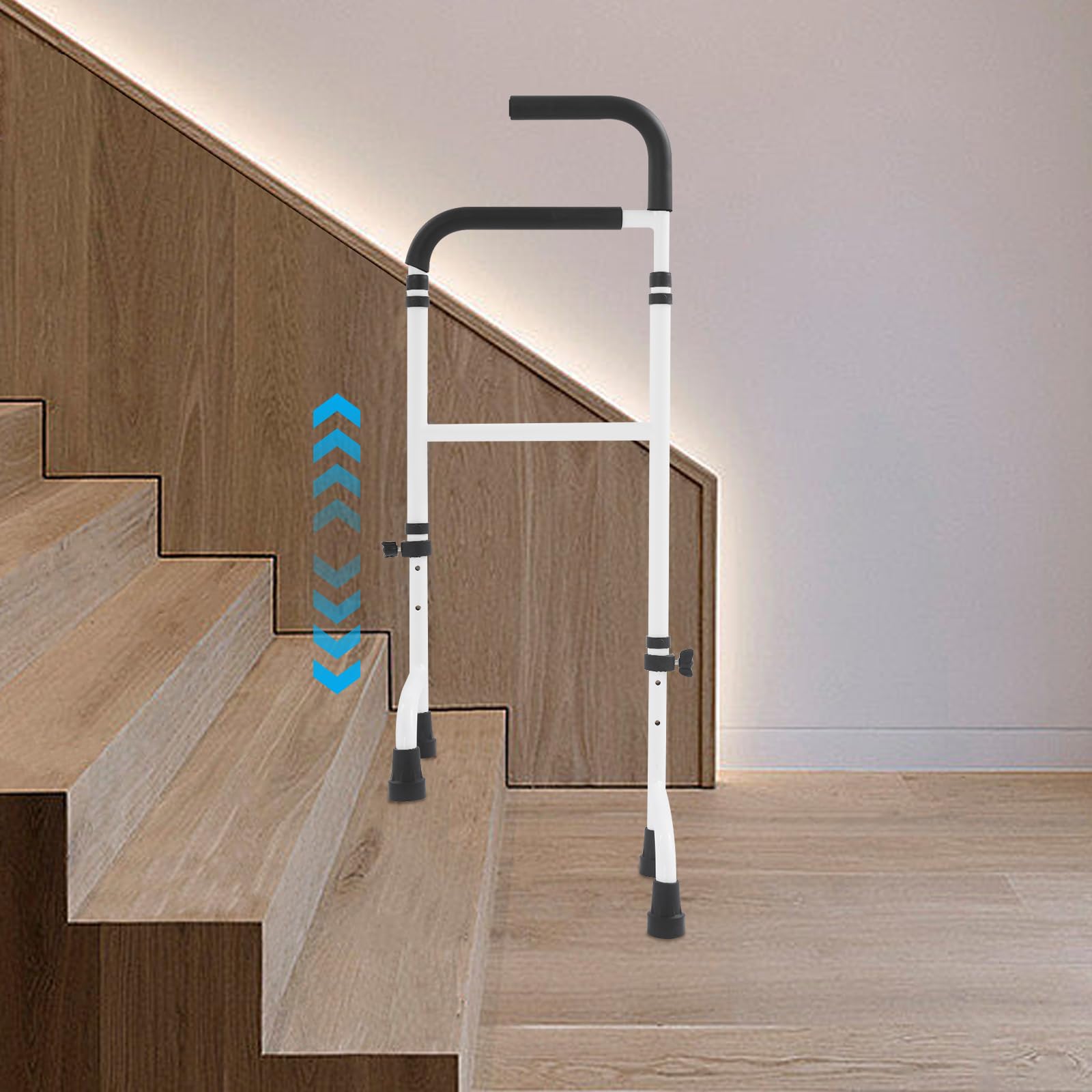 Stair Climbing Assist Cane, Walk Up and Down Stairs Step Helper, Stair Lift Assist Device w/Adjustable Height fit Indoor/Outdoor Steps for The Elderly, Sore HIPS and Knees