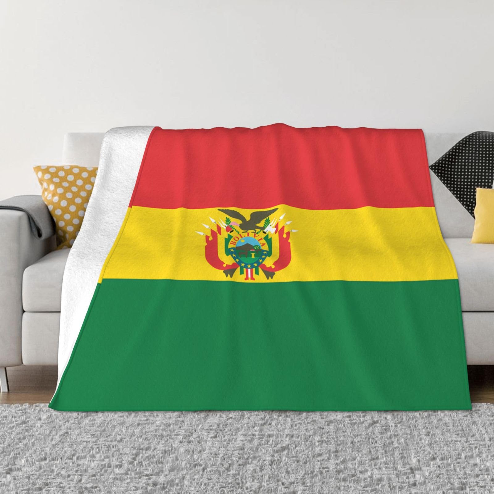 Plaid en flanelle Bolivie 203 x 152 cm au fini ultra doux et impression haute définition