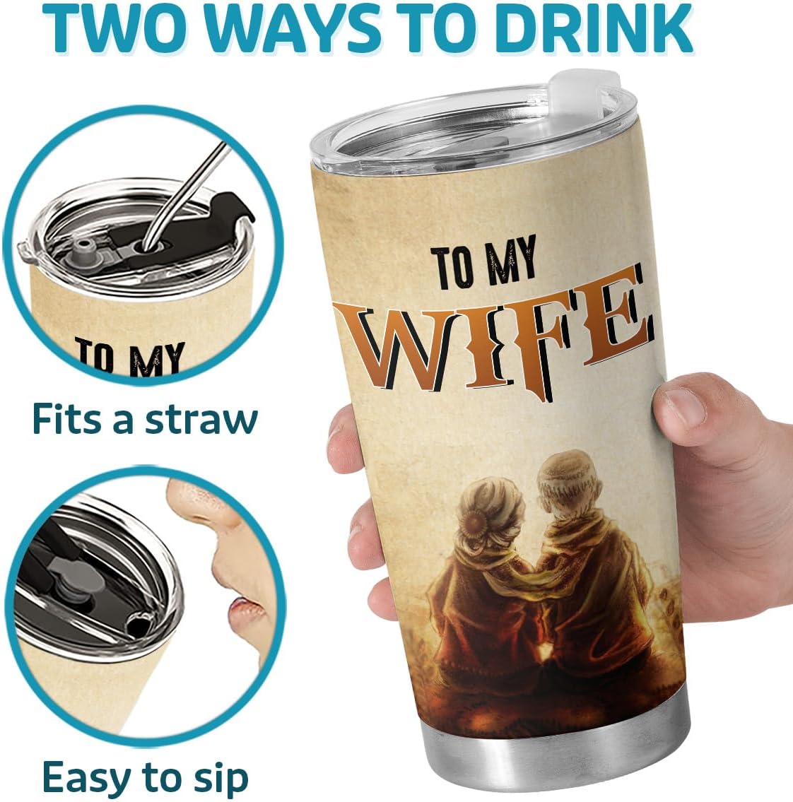 Pawfect House To My Wife Valentines Day Gifts For Her 20 Oz Stainless Steel Tumbler, Anniversary Birthday Gifts For Wife, Romantic Travel Cup For Her Drinkware, Wife Gift From Husband - Image 4