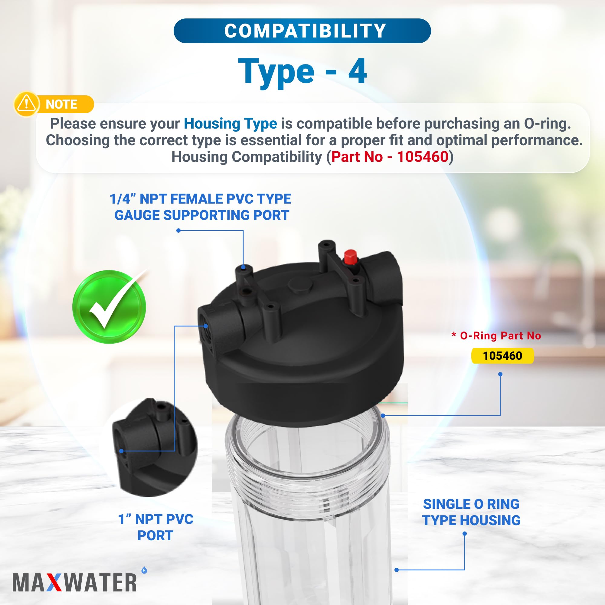 Lot De 4 Joints Toriques De Remplacement Pour Filtre à Eau Pentek Big Blue 151122