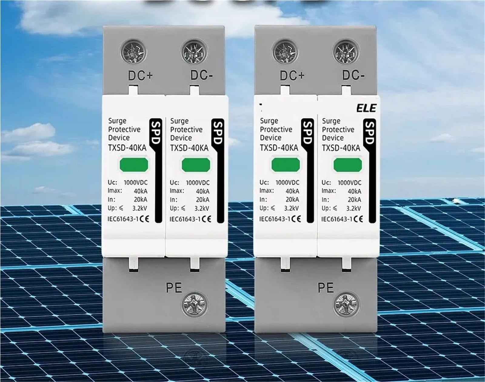 Urządzenie przeciwprzepięciowe DC 600 V 1000 V 2P 20KA 40KA 60KA ochrona przeciwprzepięciowa Solar PV fotowoltaiczna