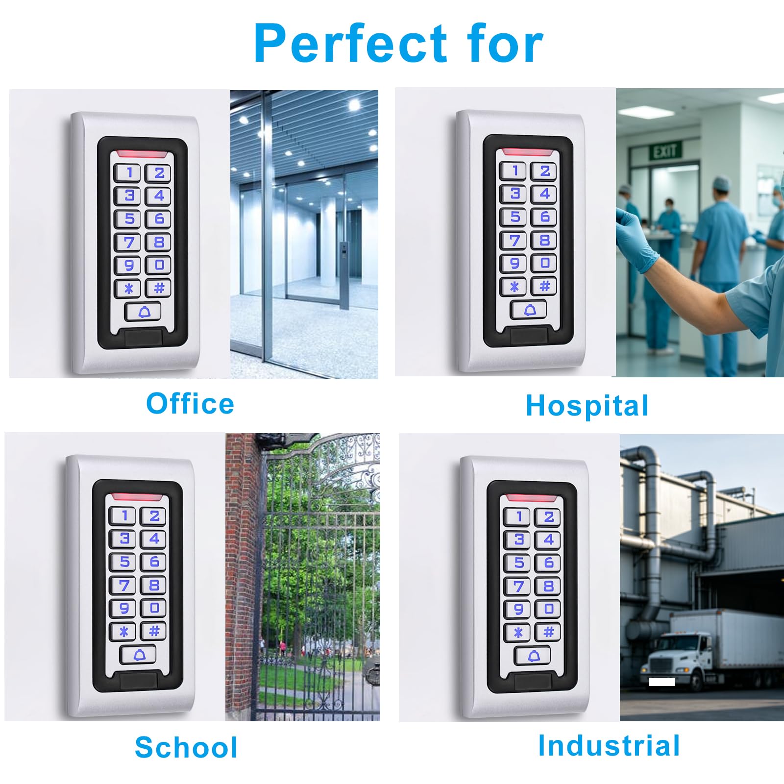 tastierino numerico apriporta kit sistema di controllo accessi portachiavi lettore RFID apertura porta intelligente serratura magnetica elettrica pulsante uscita alimentazione impermeabile