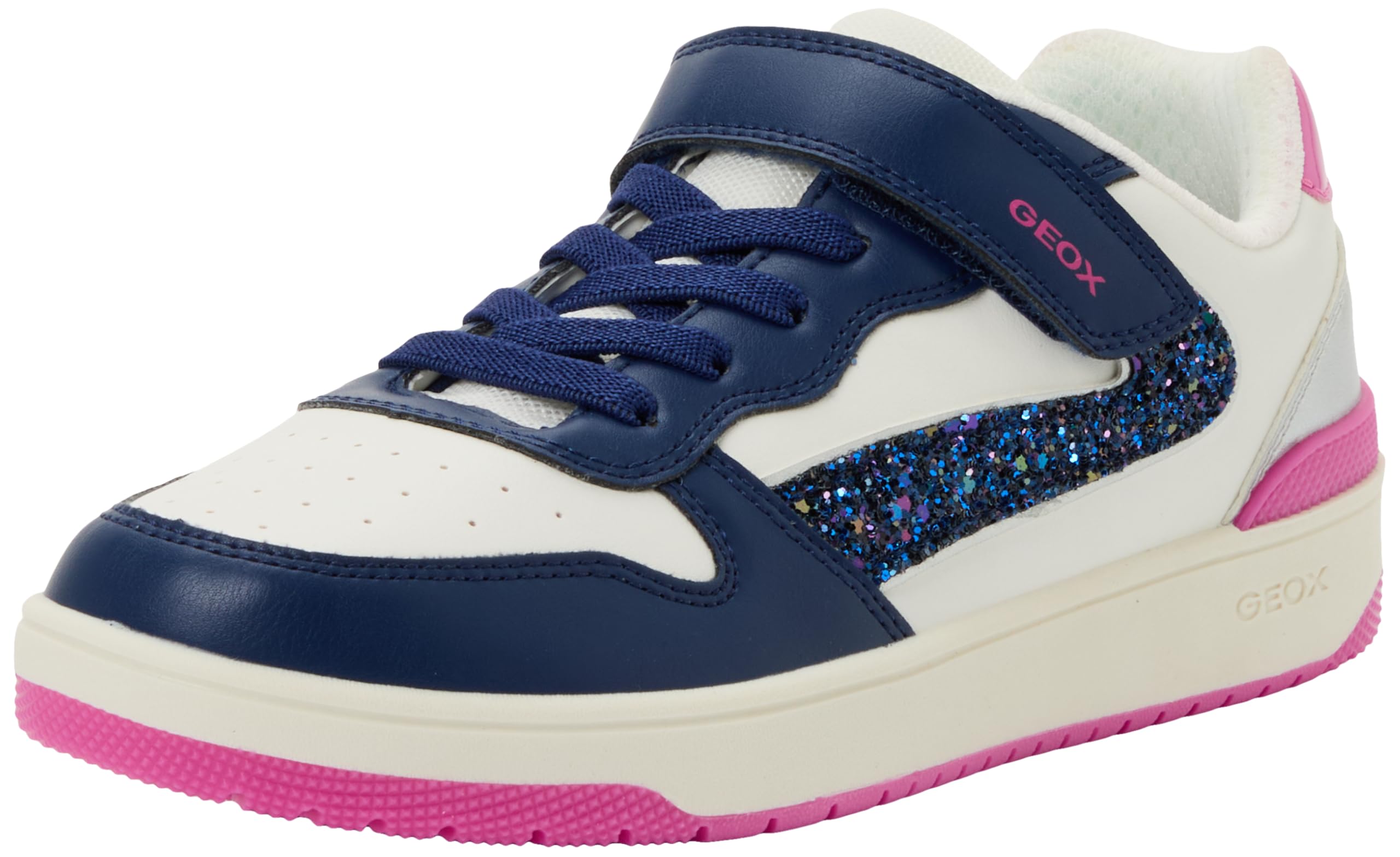 Geox J WASHIBA Girl A Trainers, White/DK Royal, 37 EU