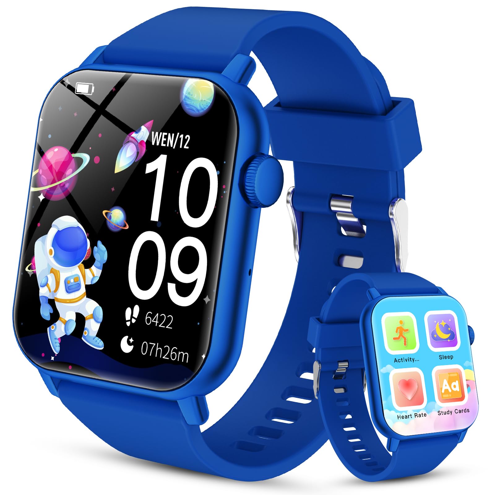 Smartwatch per Bambini 3-12 con Fitness Tracker, Orologio Smartwatch Bambini con Contapassi, Giochi, Frequenza Cardiaca,Monitor del Sonno,IP68 Impermeabile per Smart Watch Bambino Audiobook,Study Card