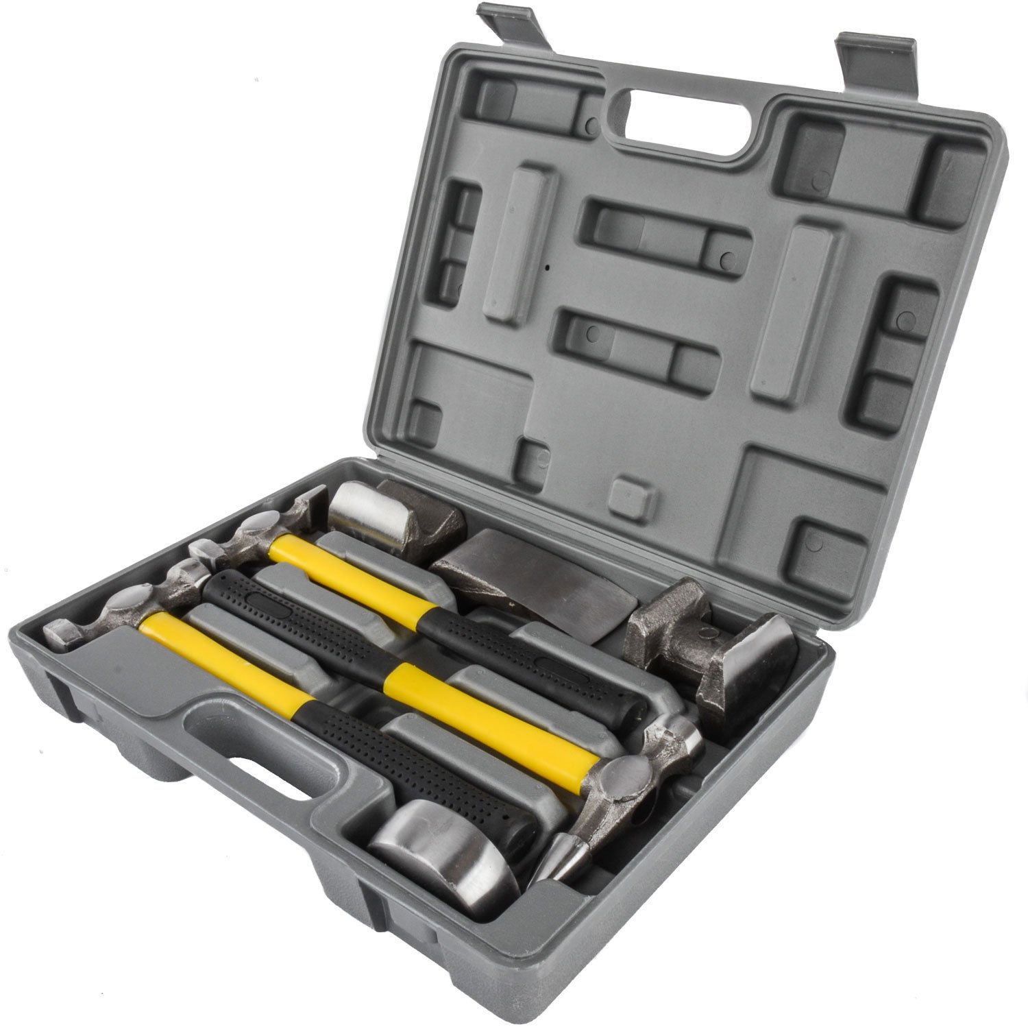 TSX TOOL Kit 7 Pièces Marteaux et Tas de Carrossier Manches en Fibre Réparation Débosselage Carrosserie Auto