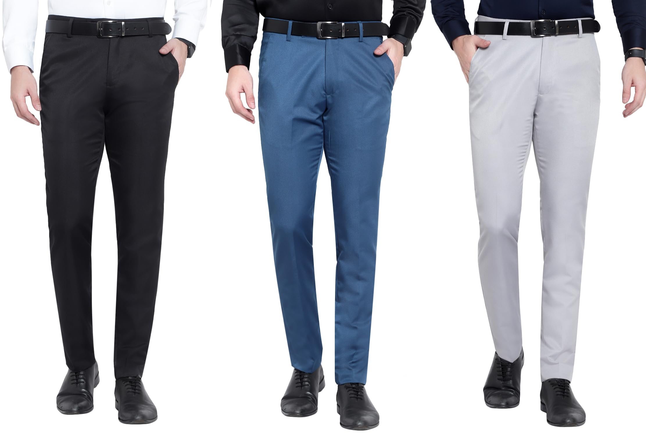 Solid Formal Pants for Men Combo Pack 3 Office Wear - Premium Regular Fit Formal Trouser for Men, Boys, Gents Set of 3 - Formal wear for Office Meeting, Party-picture-15