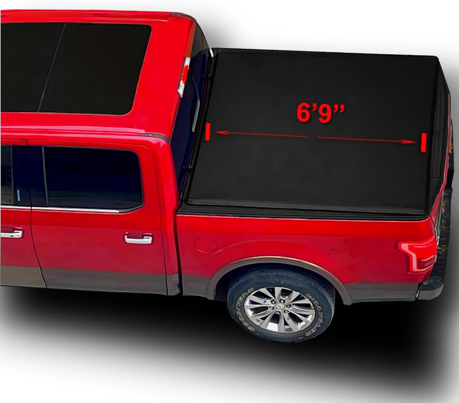 6'9" Soft Roll Up Tonneau Cover for 2020 2021 2022 2023 2024 2025 2026 Chevy Silverado GMC Sierra 2500HD 3500HD Pickup Vinyl Truck Bed Cover