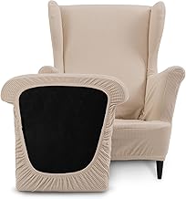 TIANSHU Elastic Earmuff Armchair Cover Armchair Cover Spandex Jacquard Fabric Washable Armchair Cover Suitable for Living Room Bedroom Hotel (Type B, Sand)