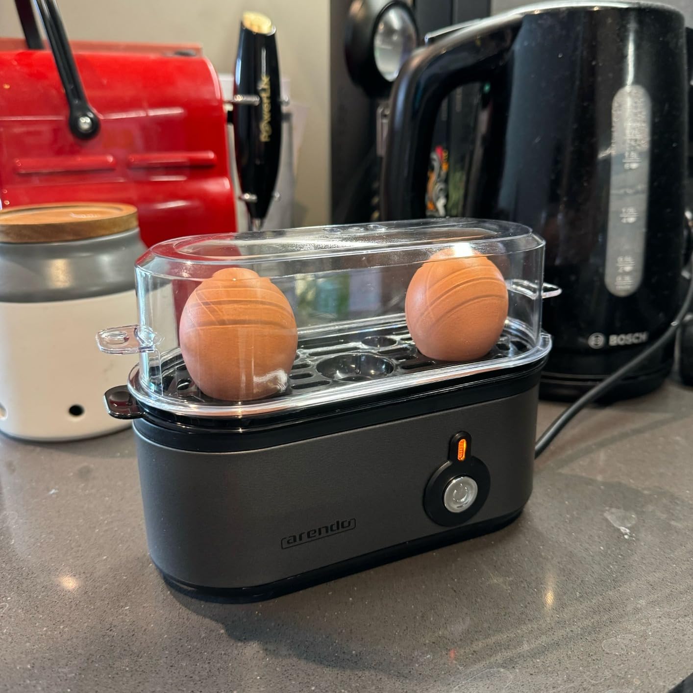 arendo Electric Egg Boiler, Automatic Cooker with Warming Function