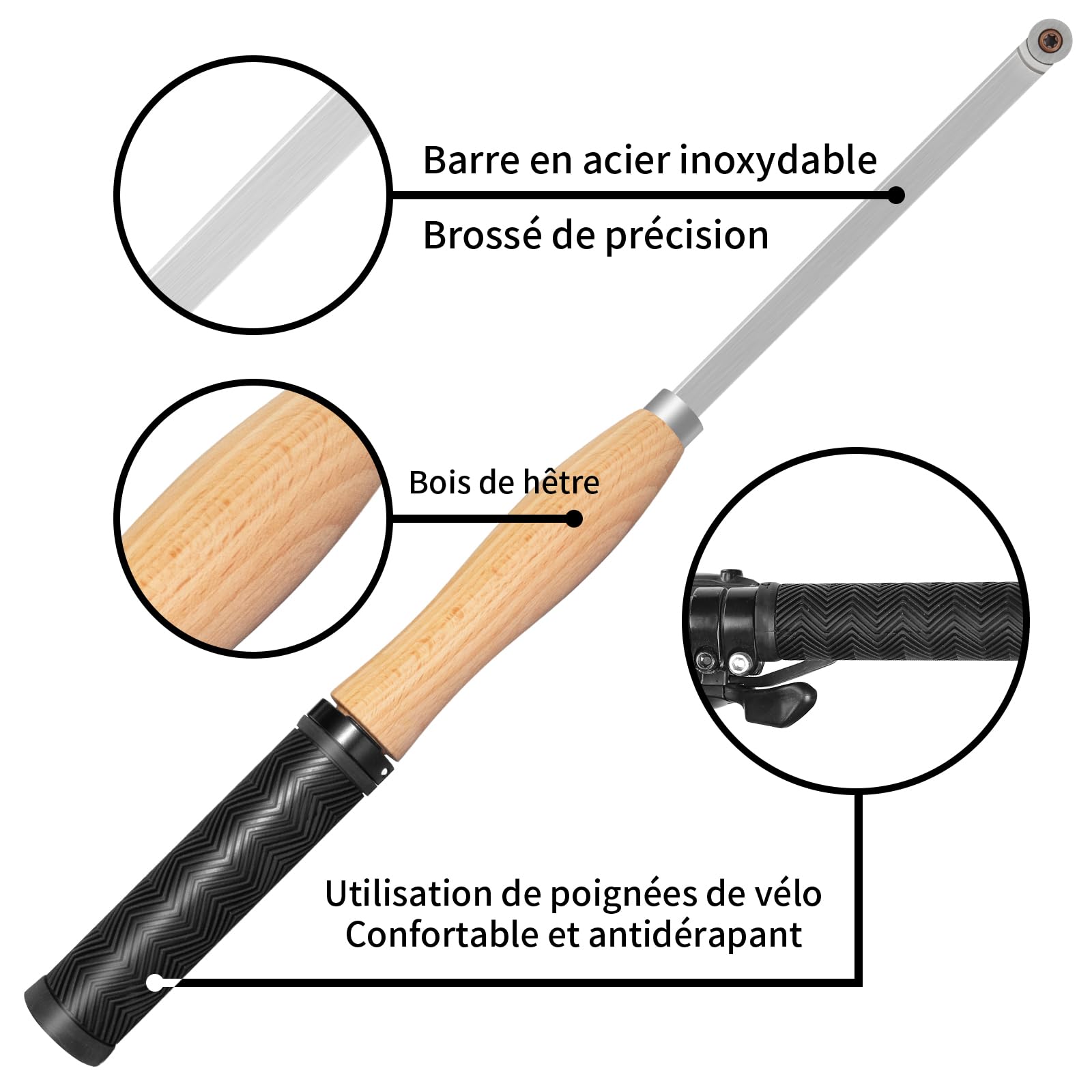 46.5cm Outils de Tournage sur Bois, Outils de Tour au Carbure avec Forme de Diamant, Pour les Amateurs de Bois