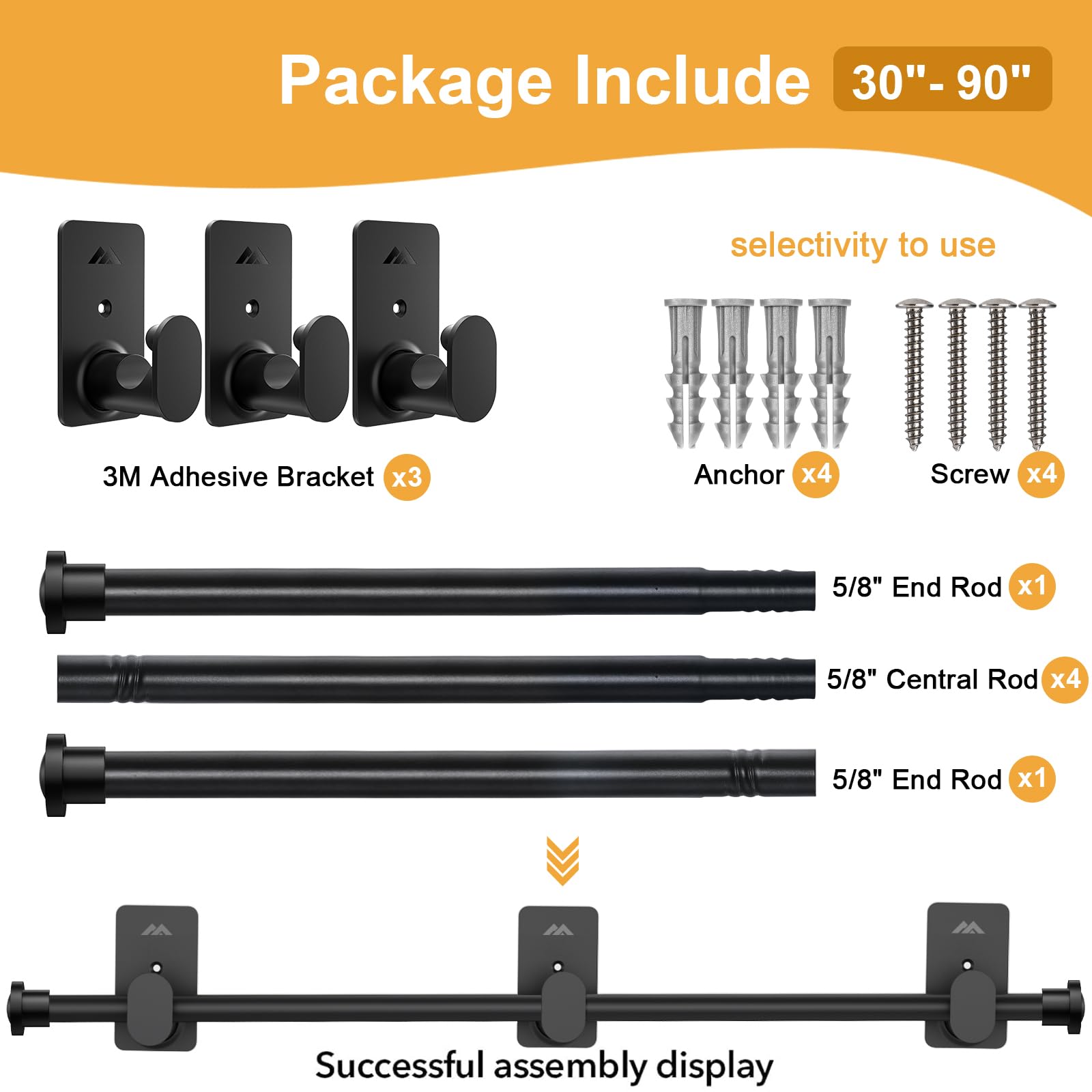 Snapklik.com : SIMEWIN No Drill Curtain Rods No Drilling For Windows 30