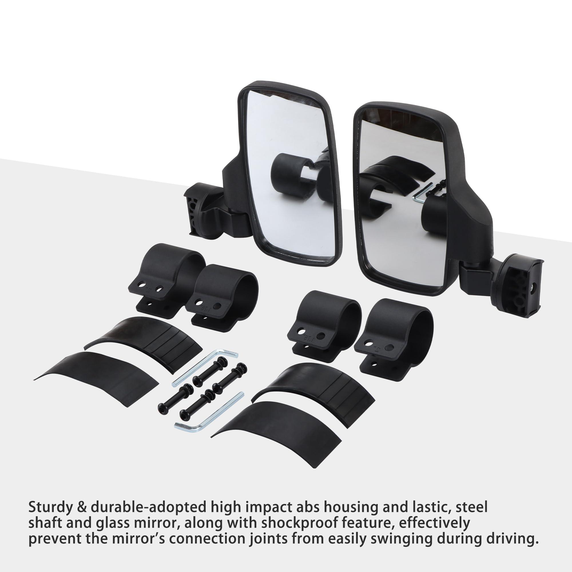 GOOFIT Rectangle RéGlable Offroad Noir RéTroviseur RéTroviseur LatéRal Remplacement pour Deere Gator Rhino YXZ RZR Dune Buggy beach buggy ATV UTV Arctic Cat Polaris RZR Kwasaki Teryx