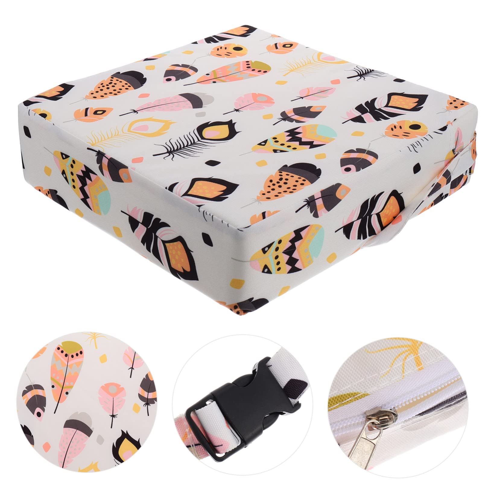 jojofuny Almohadilla Elevadora para Silla de Niños de Poliéster Funda Desmontable, Diseño Colorido y Resistente para Cumpleaños y Navidad