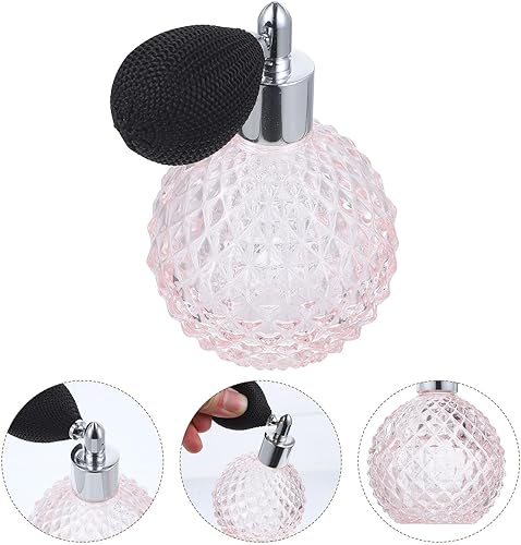 Miniatura 9 de Botella atomizadora de perfume vintage de 3.4 fl oz, botella de spray de vidrio recargable con bolsa de aire para almacenamiento de perfumes,