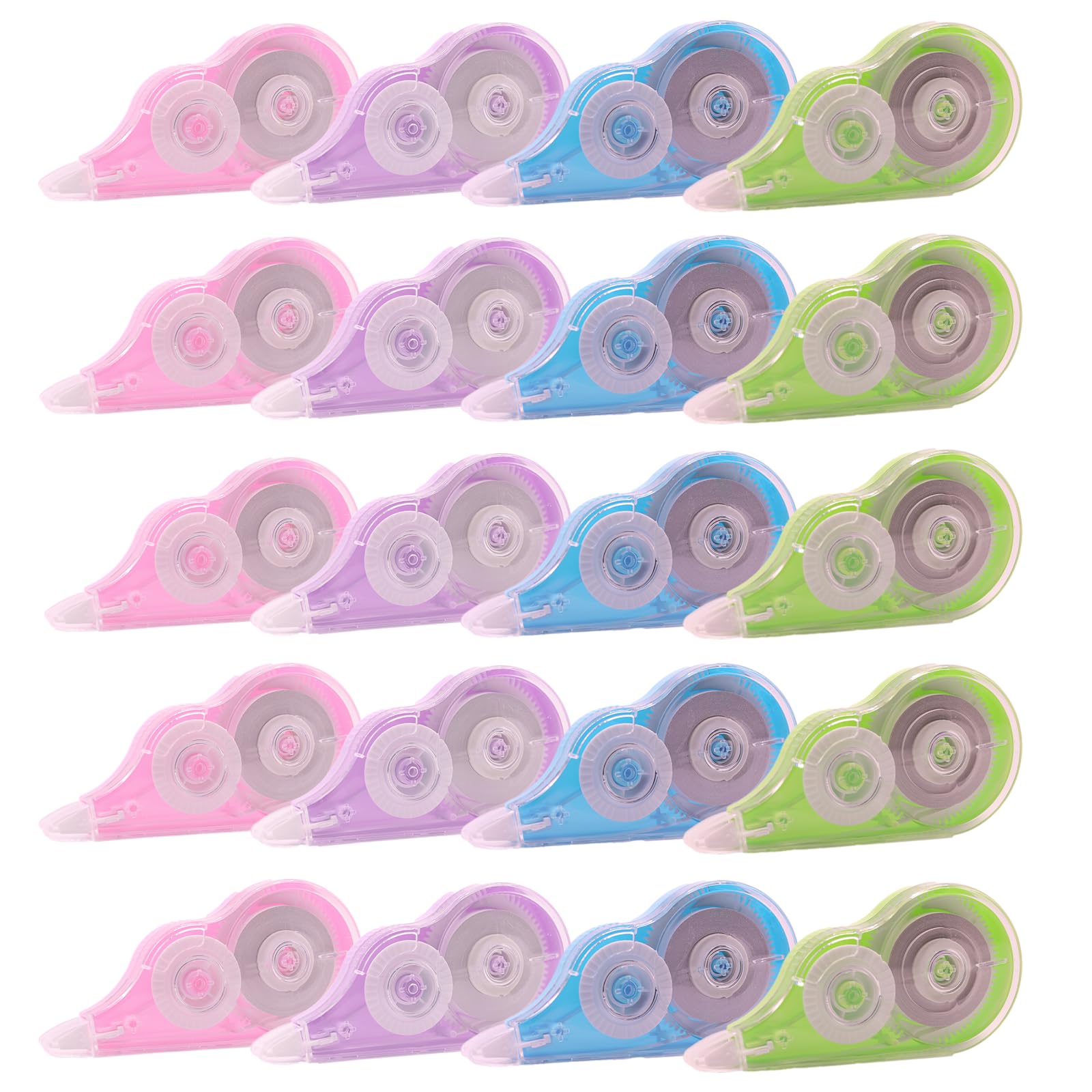 Buntes Korrekturband, 100 cm, Weiß, für Notizen, Lehrerbedarf, Schule, Büro und Zuhause, 4 Farben, 20 Stück