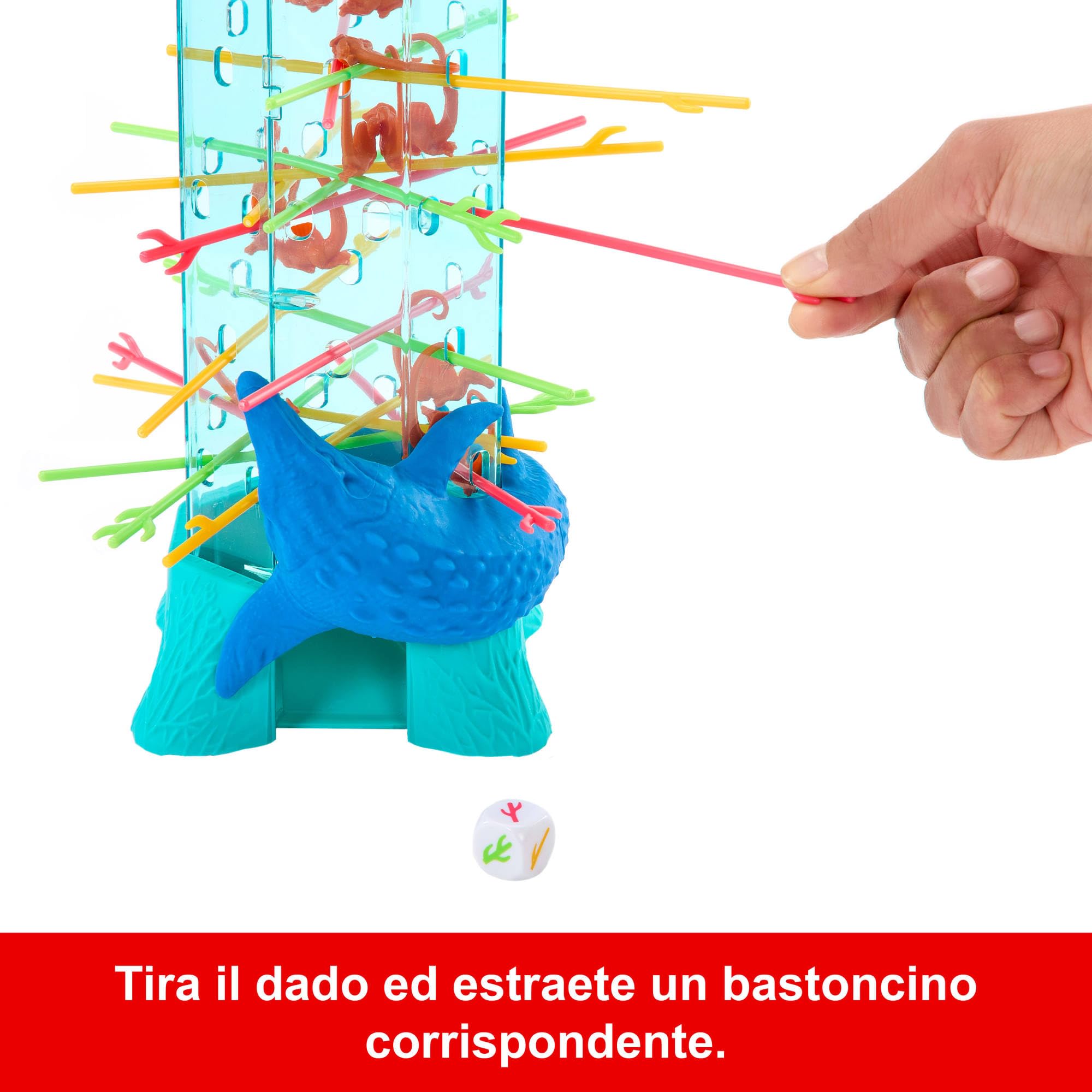 Mattel Games ​Salve le Scimmie Jurassic World La Rinascita, gioco per bambini e famiglia con torre oceanica e spinosauri ispirati al film., JFW44