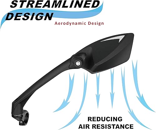 Miniatura 2 de Meachow - Nuevo cristal resistente a los arañazos, espejo de bicicleta para manubrio, espejo retrovisor giratorio (lado izquierdo azul) ME-006LB.