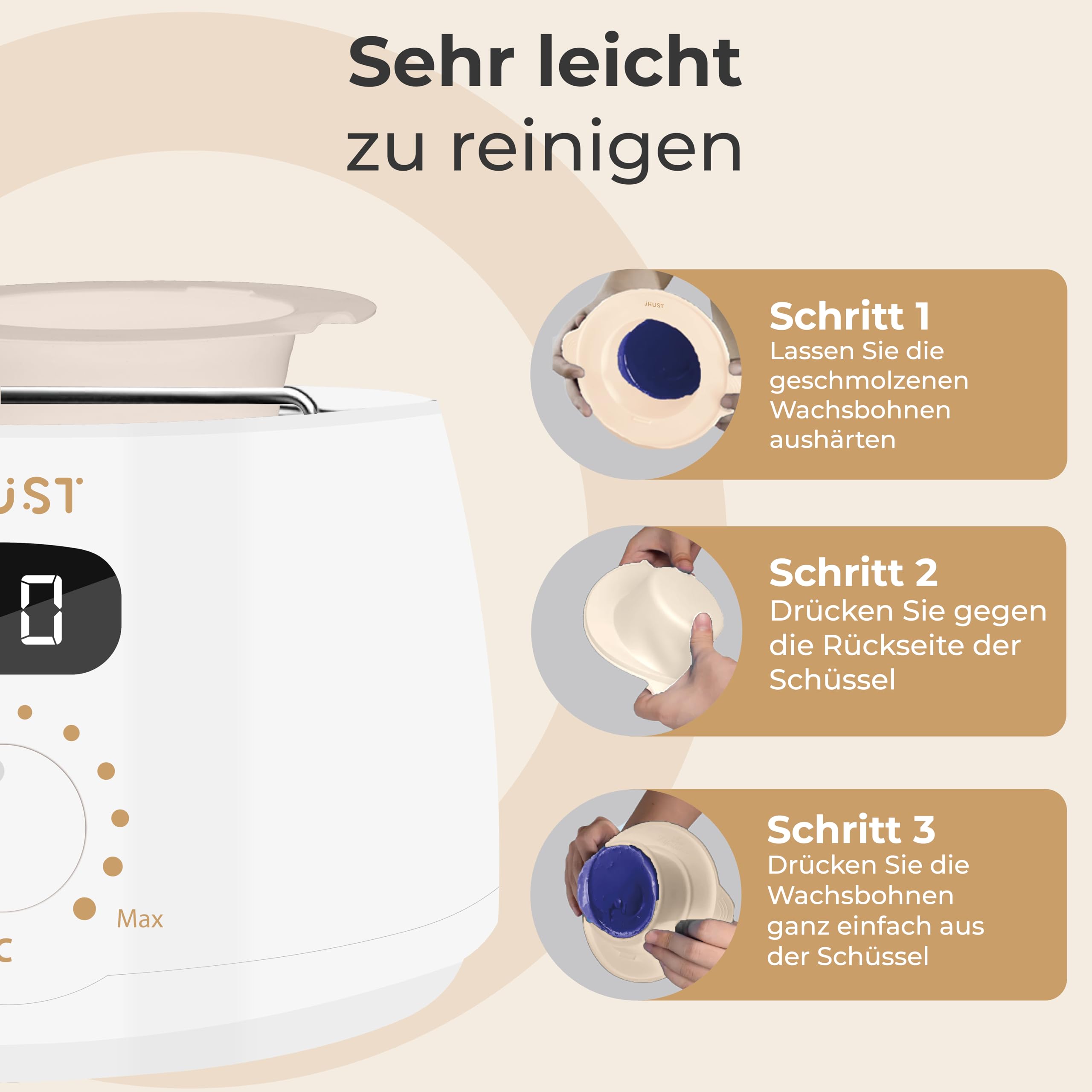 Wachswärmer-Set Grau 600 g Wachsperlen After-Wax-Spray Wachs-Set Weiß
