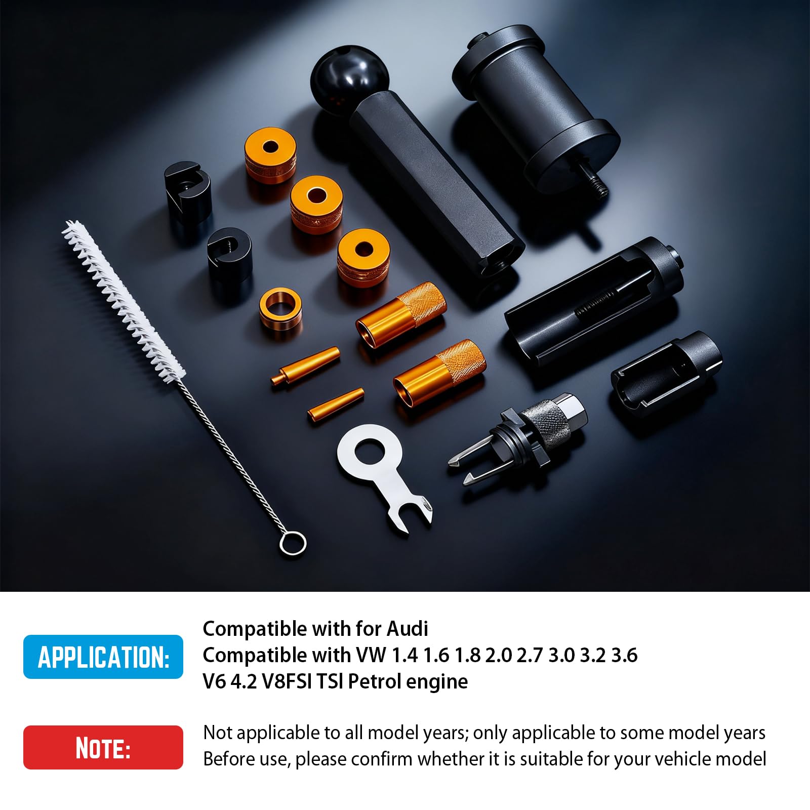 Estrattore di iniettori, set di strumenti per iniettori compatibile con VW e Audi 1,4 1,6 1,8 2,0 2,7 3,0 3,2 3,6 V6 4,2 V8 FSI TSI benzina