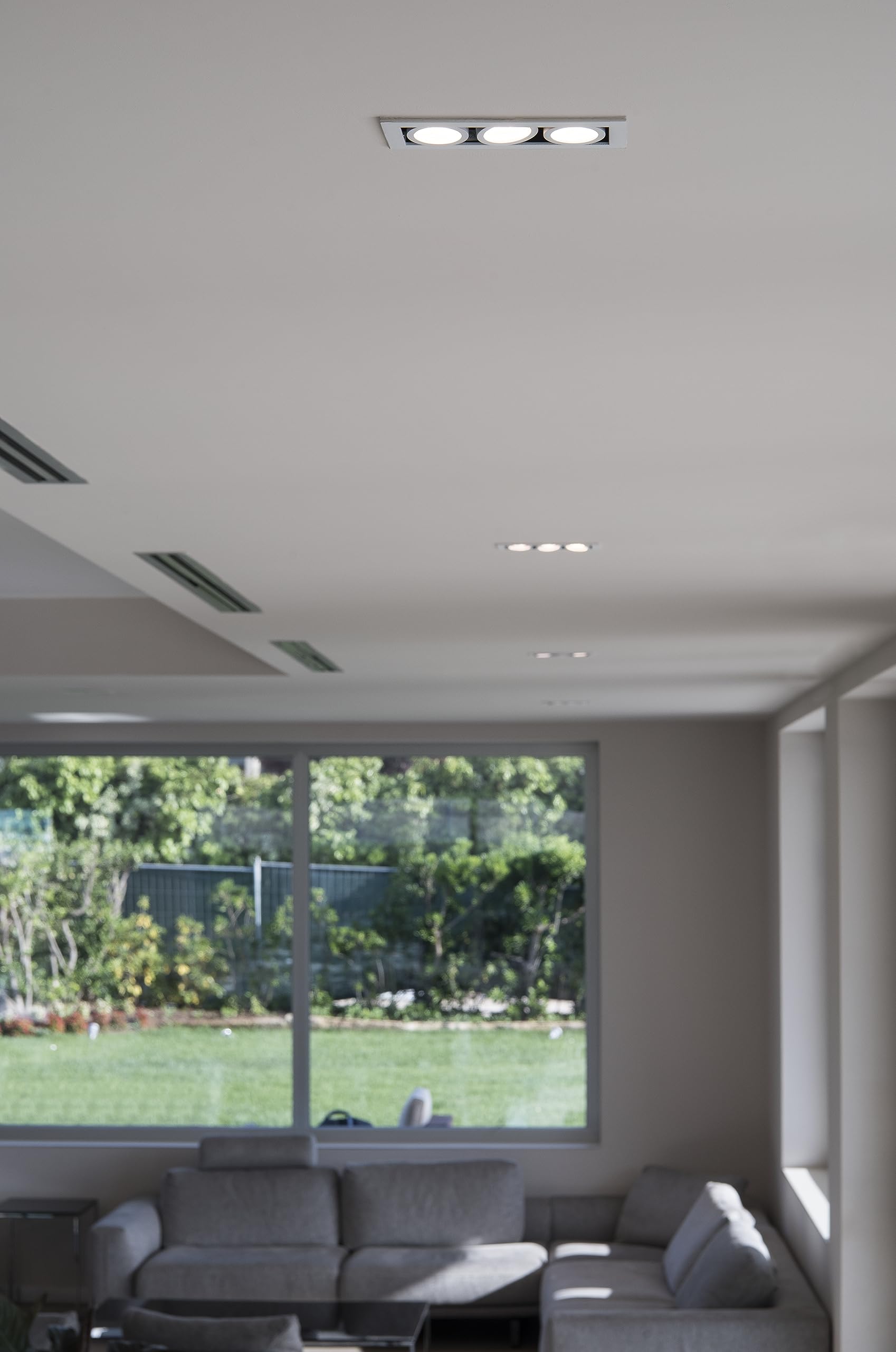 SLV LED Einbauleuchte KADUX, dreh- und schwenkbar | Dimmbare Deckenleuchte, Innen-Beleuchtung | LED Spots, Fluter, Deckenstrahler, Decken-Spots, Einbau-Strahler | 3-flammig, GU10 QPAR51 Weiß