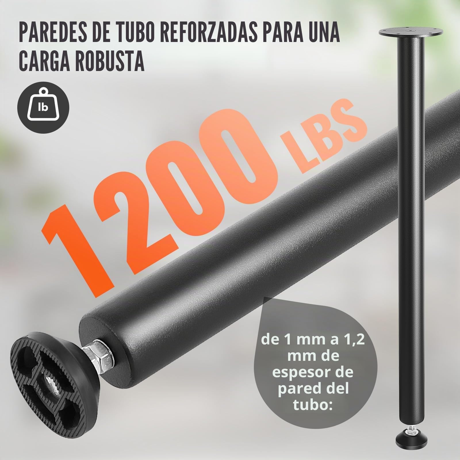 VEVOR Patas de Mesa 4 Piezas Patas de Escritorio Ajustables 762 mm Capacidad de Carga 544kg de Acero Sólido Instalación Rápida Patas Resistentes de Muebles para Bricolaje Hogar Oficina Comedor, Negro