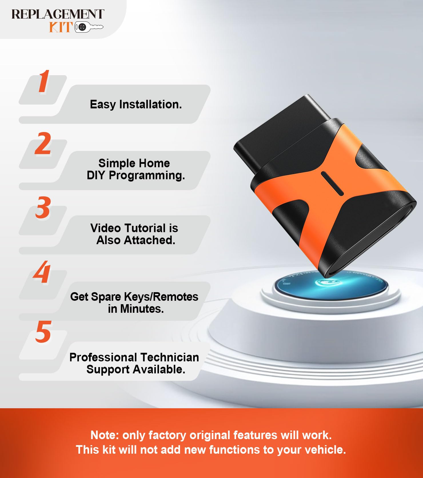 Extra-Partss Remote Car Key Fob Replacement for Hyundai OSLOKA-423T 4 Button fits Elantra Sedan SE SEL 2016 2017 2018 2019