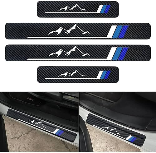 Miniatura 5 de 4 calcomanías protectoras de fibra de carbono para umbral de puertas delanteras y traseras de automóvil compatibles con Toyota Tacoma 4Runner Tundra