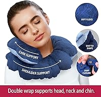 Vista 2 de Total Pillow Nueva almohada de viaje, almohada de cuello de vellón ajustable con soporte para la cabeza, ideal para apoyo lumbar, cuello técnico
