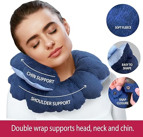 Miniatura 2 de Total Pillow Nueva almohada de viaje, almohada de cuello de vellón ajustable con soporte para la cabeza, ideal para apoyo lumbar, cuello técnico,