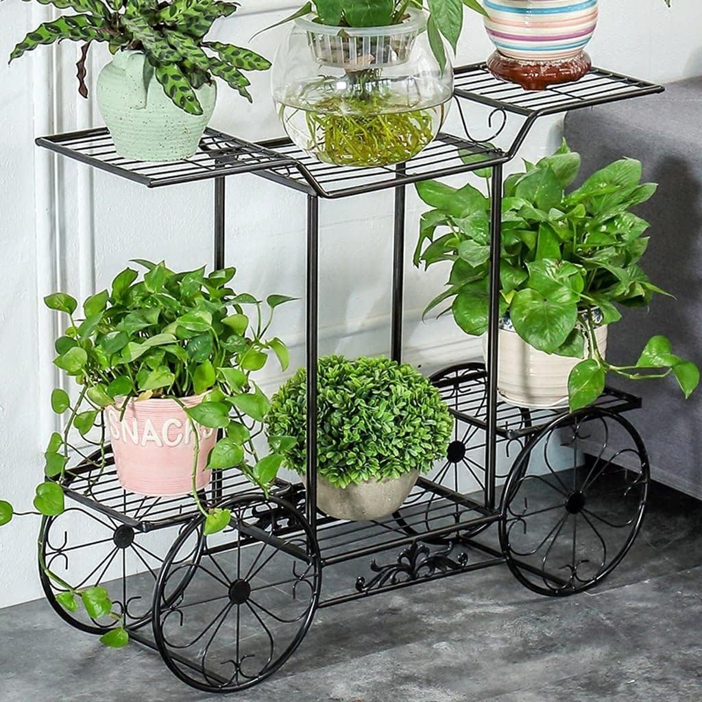BULKWOOD Plant Stand Indoor Outdoor - Corner Metal Plant Shelf Plant Flower Pot Stands - Heavy Duty Potted Plant Rack - Iron Vertical Planter for Patio Garden Lawn Balcony (Black) (B0BDL8MV4X) Amazon Price History, Amazon Price Tracker