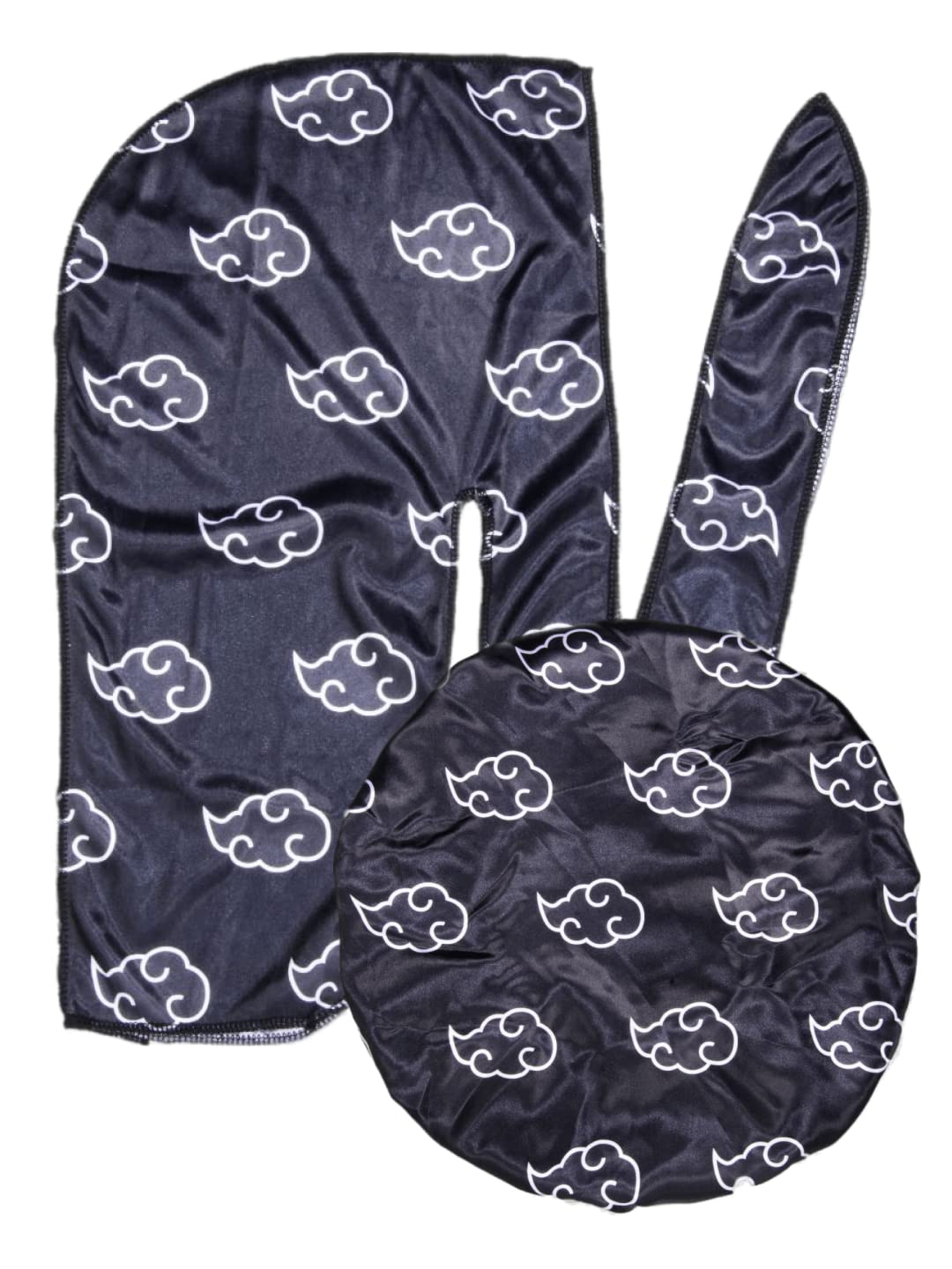 Anime Durag and Silk Bonnet 2pcs Set for Men and Women, Silky Satin Bonnet Durag, Silk Fabric for Comfort and Compression