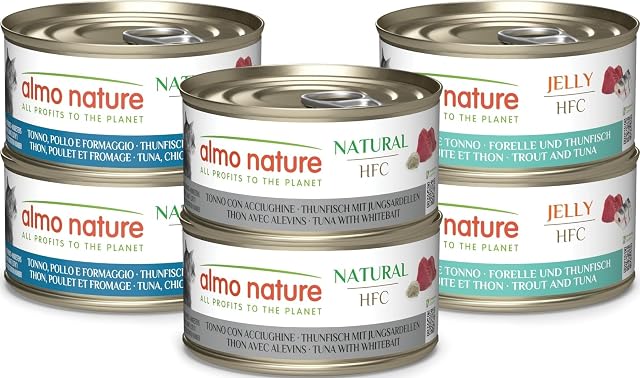 Almo Nature HFC Natural - Comida Húmeda para Gatos - Recetas Variadas de Atún - 70 g x 6 Latas