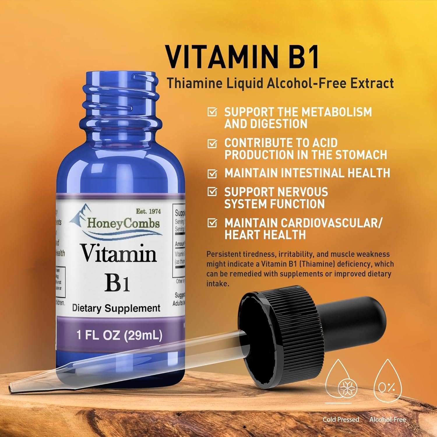 HoneyCombs Vitamin B1 Thiamine Mononitrate Supplement Drops, 1 Fl Oz — Amazon image 7