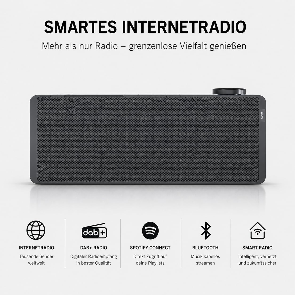 Loewe klang s1 basaltgrau, Stereo Smartradio, 80 Watt, DAB, DAB+, UKW, Audio Streaming, Bluetooth, USB, Internetradio, Digitalradio, WLAN Radio