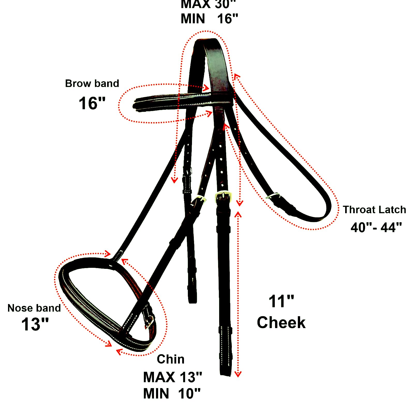Ovation Comfort Crown Fancy Raised Bridle Horse