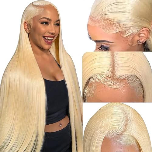 613 Lace Front Wig Human Hair 20Inch Blonde 13x6 Lace Front Wigs Human Hair Wigs For Women 150% Density 10A 613 Transparent Lace Straight HD Frontal Wig Pre Plucked With Baby Hair