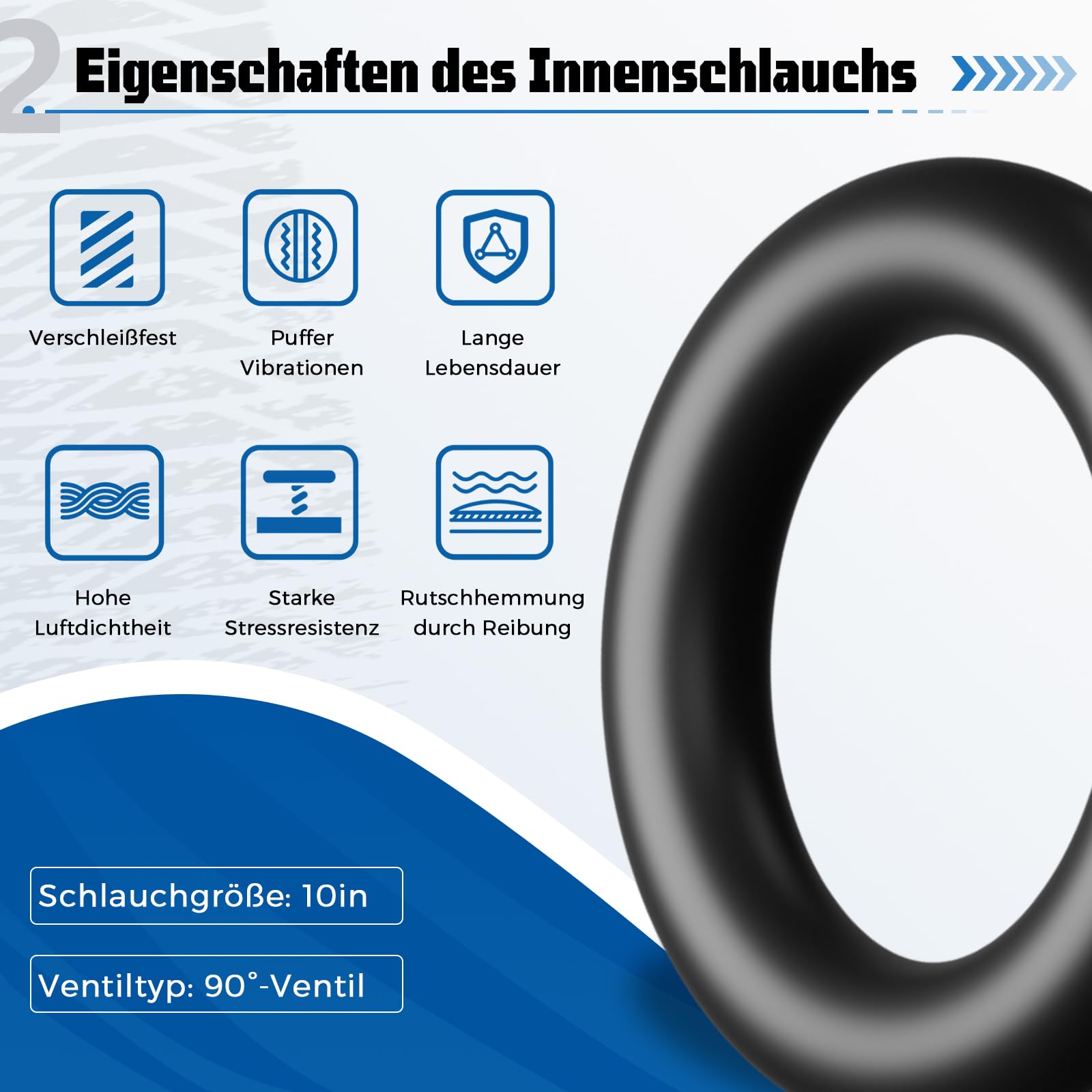 Reifen 10x2, Reifen 10 x 2 Kind-erwagen, NeumáTico 10 x 2.0 54-152 Mantel und Schlauch Kin-derwagen, Verschleißfester Tire, Nylon Pannensicher, 10x2.0 für E Scooter, Elektroroller