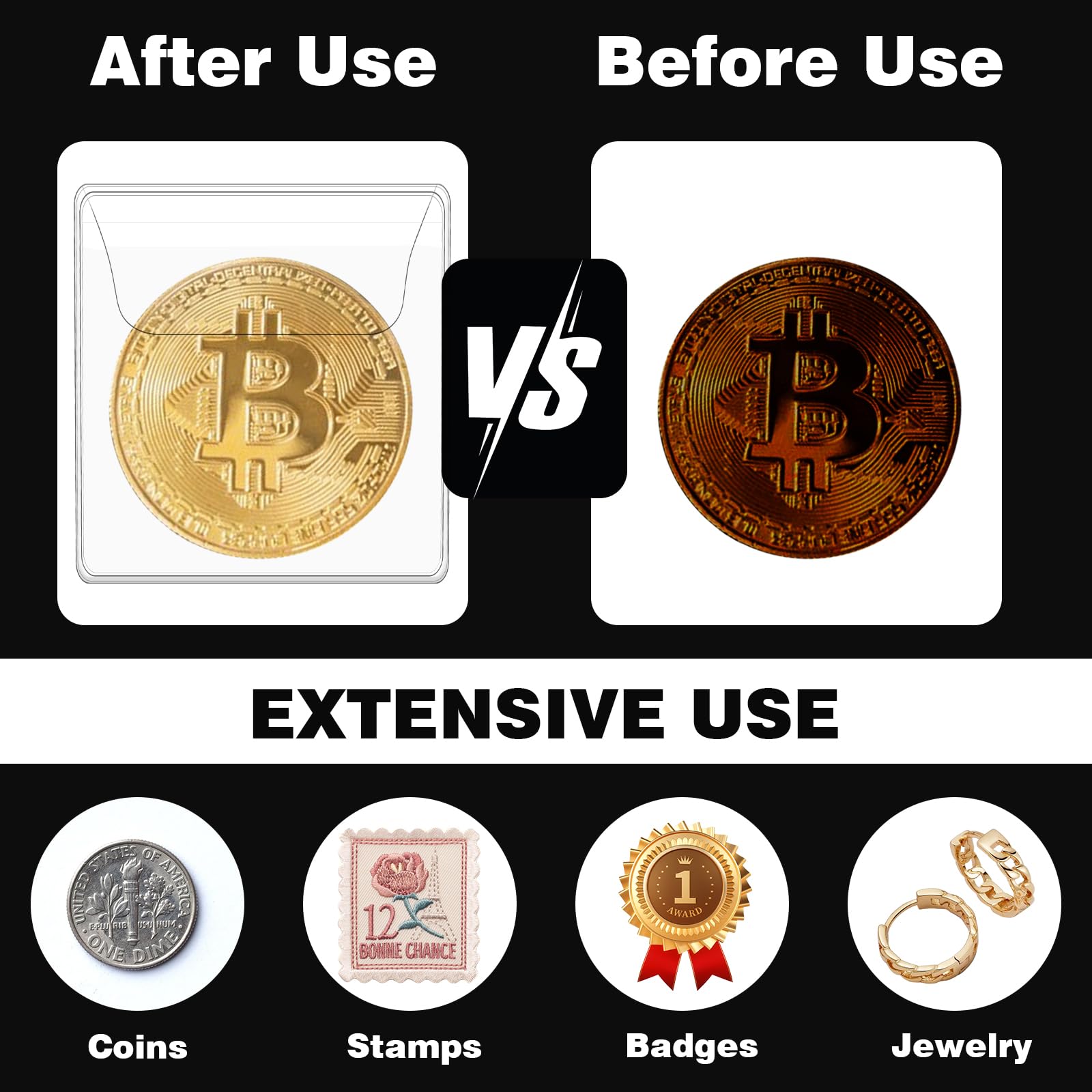 50-Pack 2.1x2.1 Inch Coin Sleeves - Clear PVC Protectors For Coin Collection & Small Items