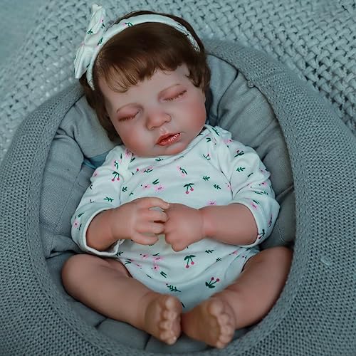 Miniatura 5 de SCOM Muñecas realistas de bebé Reborn de 19 pulgadas, cuerpo de tela suave con biberón rosa y chupete magnético para niños, colección de juguetes