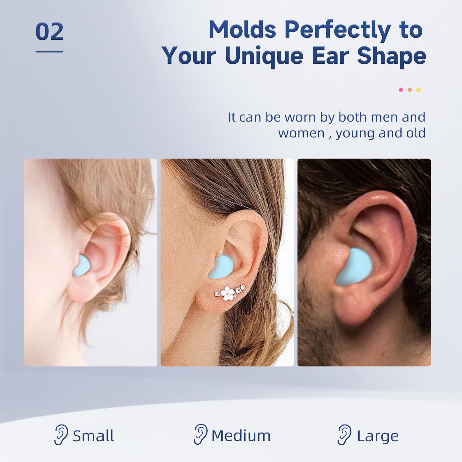 LYSIAN 27dB Moldable Silicone Ear Plugs for Sleep and Swim, 6 Pairs, Blue — Amazon image 4