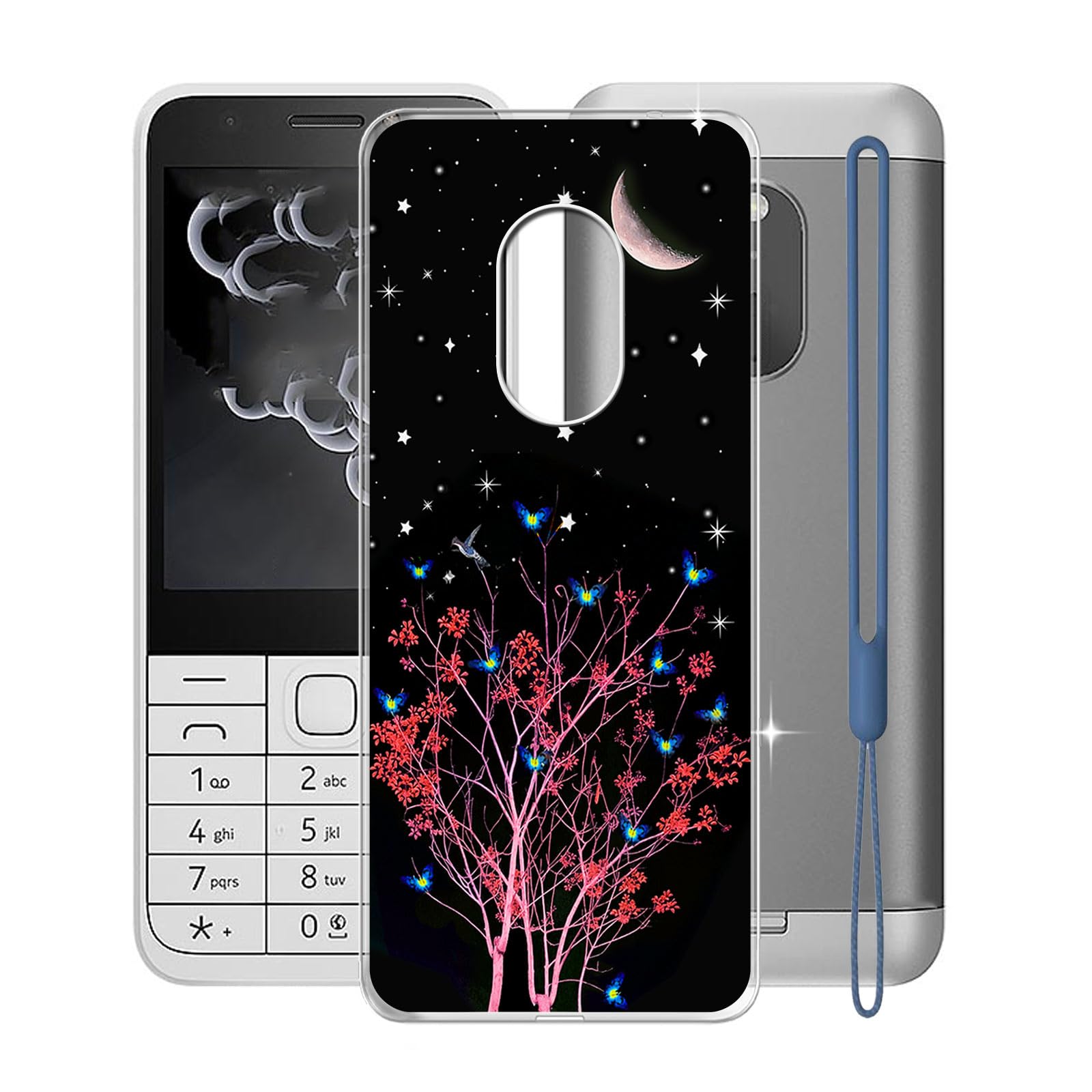 for Nokia 230 2024 Case, WXPPJ Full Body Protection Shockproof Cover Case, Transparent Soft Silicone TPU Back Cover Bumper Phone Case for Nokia 230 2024 (2.80") - Miracle