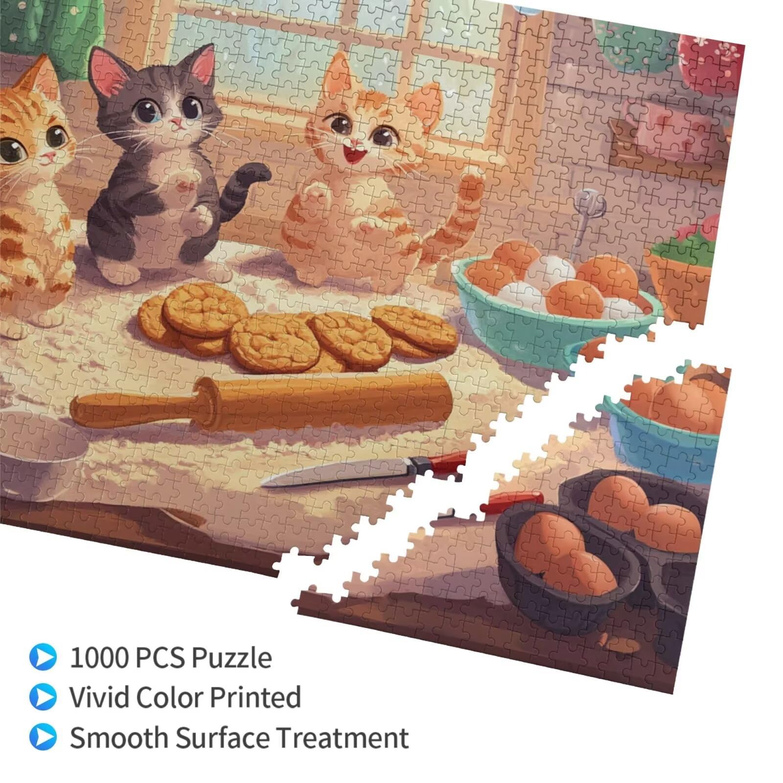 Puzzle kot, 1500 elementów, interesujące puzzle dla dorosłych, z pudełkiem na prezent, "zrób to sam", duże drewniane puzzle dla dorosłych, gra zręcznościowa dla całej rodziny, prezenty dla kobiet, 87