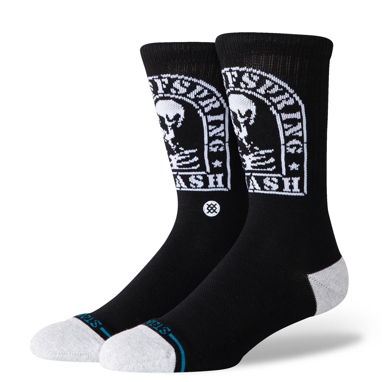 STANCE Smashed Crew Socks The Offspring Music Black Calf Large