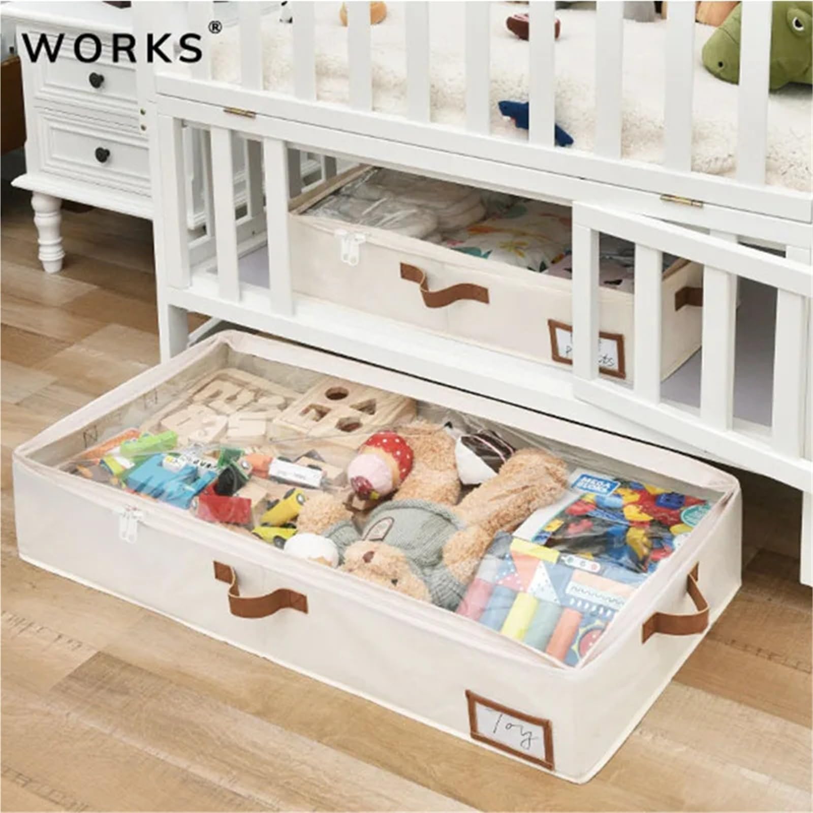 Faltbare Kleideraufbewahrung Foldable Underbed Storage Box for Clothes Under Bed Clothes Organizer with Sturdy Structure and Ultra Thick Fabric(4pcs)